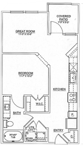 One Bedroom / One Bath - 600 Sq. Ft.*