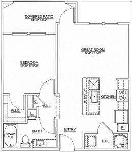 One Bedroom / One Bath - 660 Sq. Ft.*